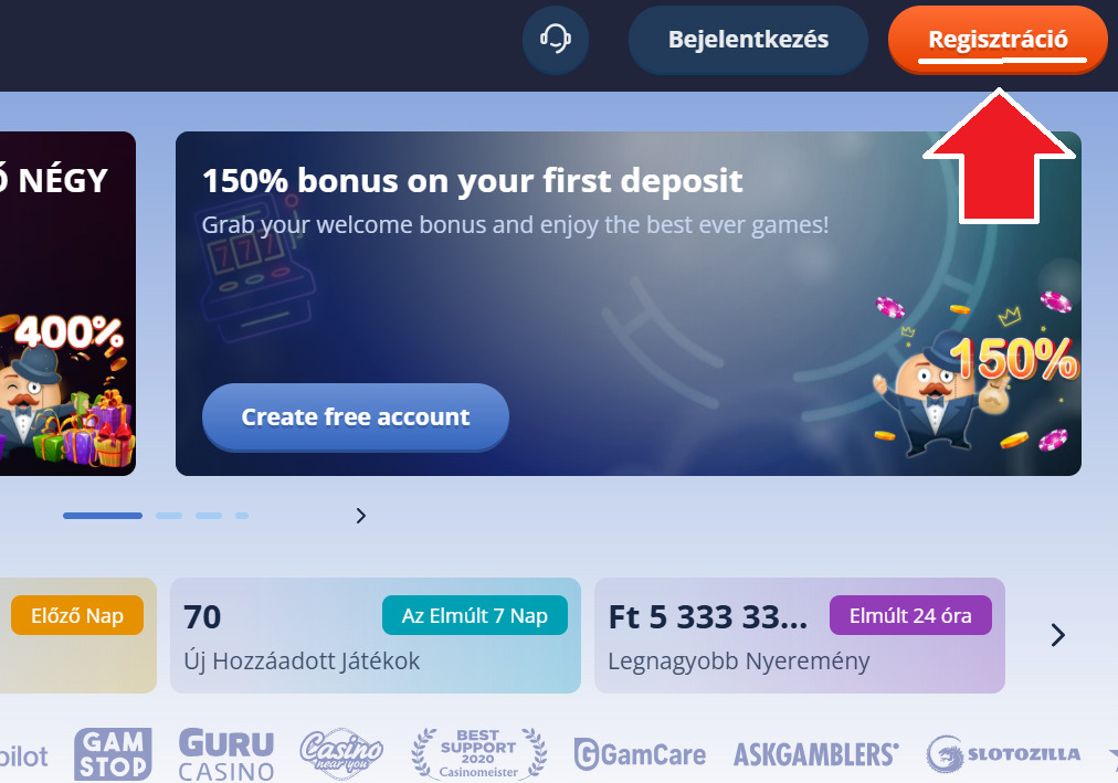 Mr Bet regisztrációs folyamat